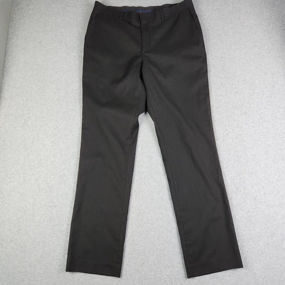 Apt. 9 Dress Pants Men's 34/32 Black Slash Pockets Low Waist Slim Fit Stretch